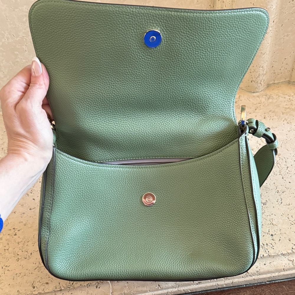 Kate Spade Sage Green Leather Baguette Shoulder Bag - Picture 6 of 11